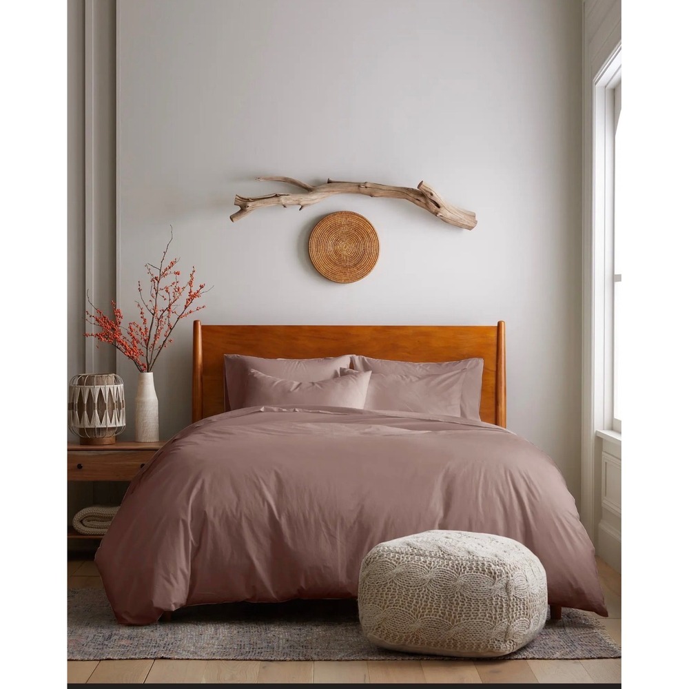 Quince Organic Brushed Cotton Duvet Cover | Twin | Color Fig